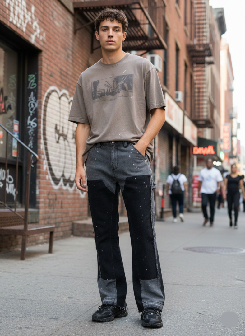 Alois - Retro Herrejeans med Patches | Vintage Denim Bukser til Mænd