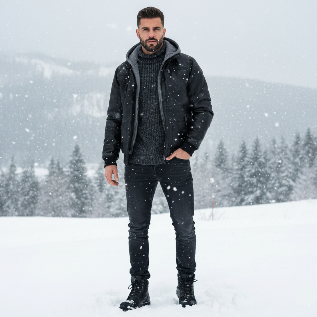 Konrad - Eksklusiv Herre Vinterjakke med Hætte | Stilfuld og Varm Vintermode fra Konrad