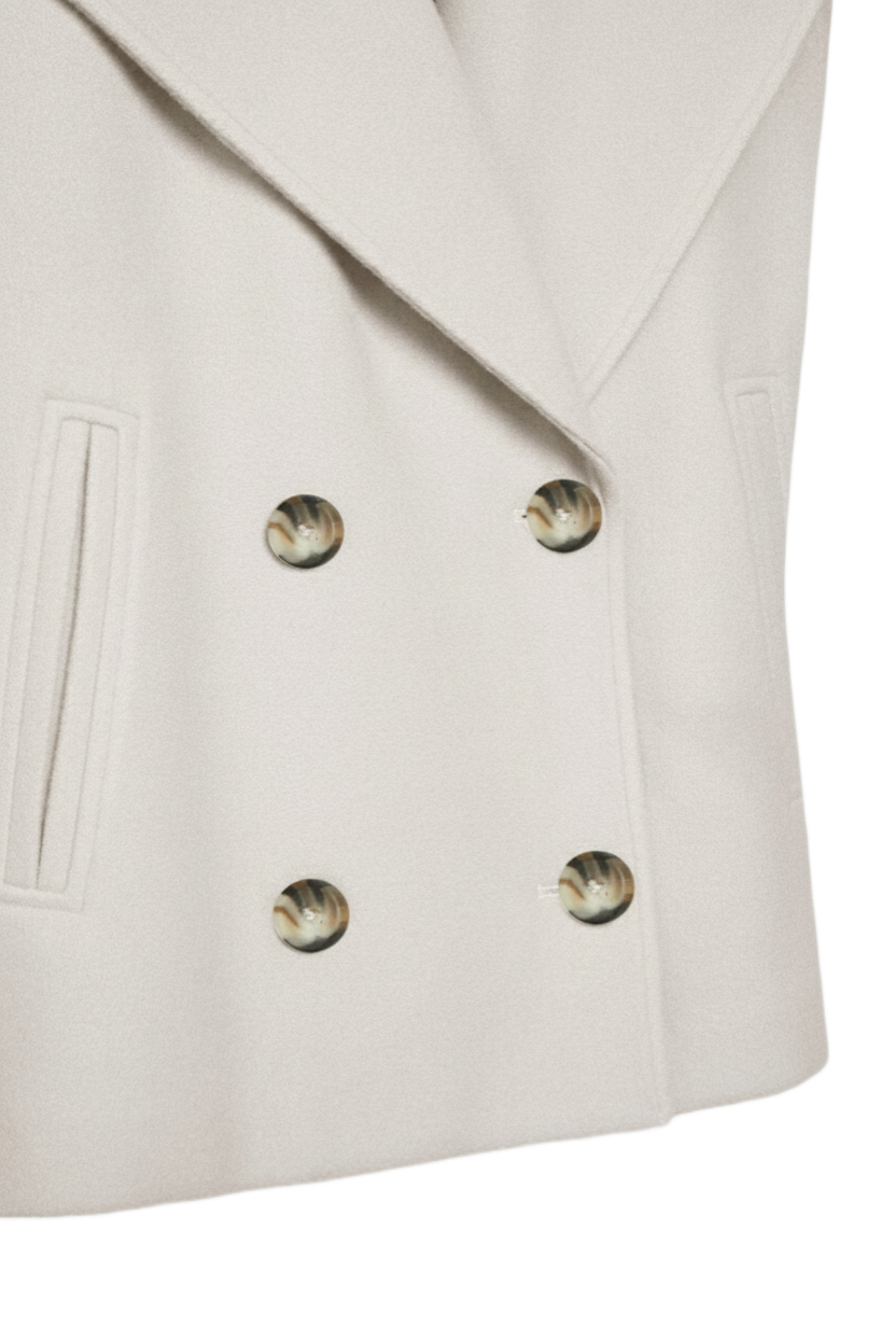 Gabriele - Stilfuld Dobbeltradet Kort Jakke til Kvinder | Elegant Damejakke til Modebevidste