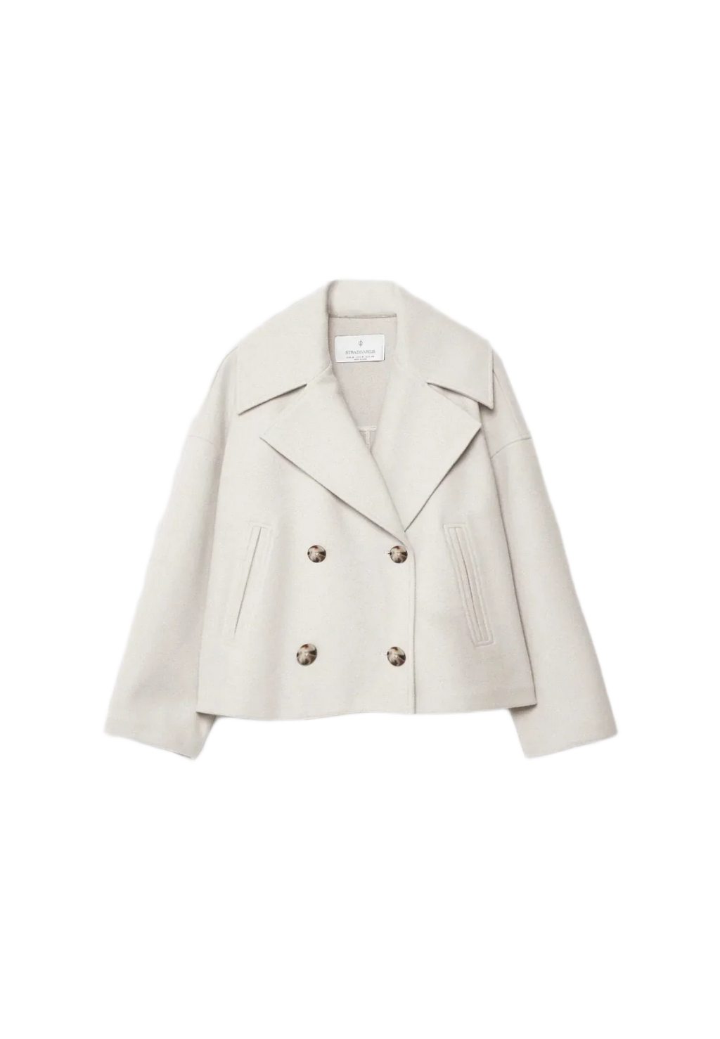 Gabriele - Stilfuld Dobbeltradet Kort Jakke til Kvinder | Elegant Damejakke til Modebevidste