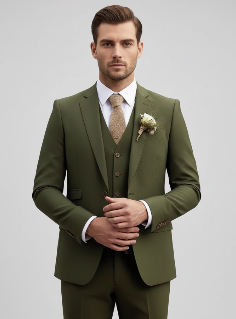Francesco - Stilfuldt 3-delt herre jakkesæt til bryllupsgæster | Klassisk jakkesæt til mænd