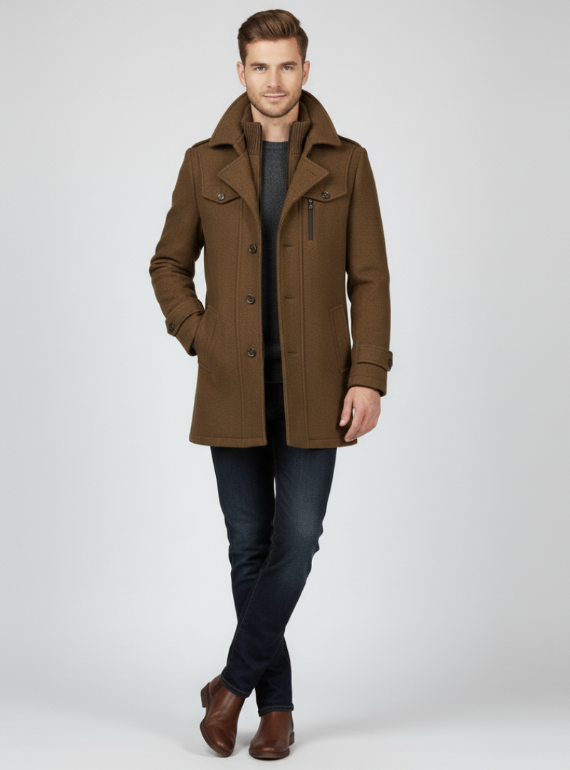 Alfeo - Stilfuld og Varm Uldblandingsfrakke til Vinter | Elegant Vinterjakke til Kvinder