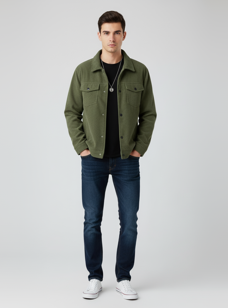Geraldo - Stilfuld Cordjakke til Mænd | Trendy og Kvalitets Herreoverdele