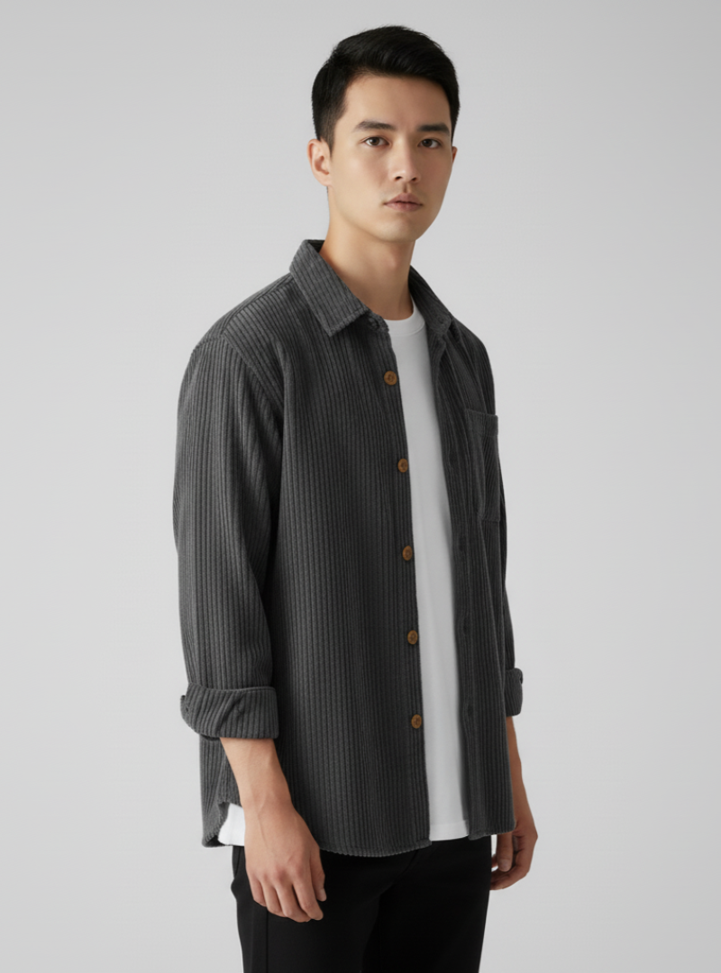 Fiorenzo - Herre Cordjakke Langærmet - Stilfuld og Moderne Fritidsjakke til Mænd