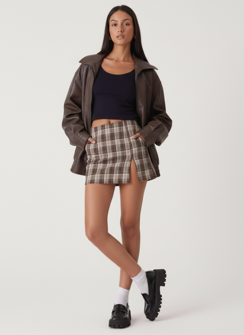 Tania - Stilfuld og afslappet læderjakke til kvinder - Ideel til modebevidste kvinder