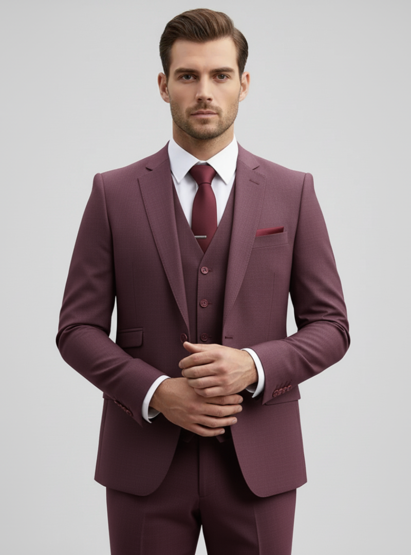 Francesco - Stilfuldt 3-delt herre jakkesæt til bryllupsgæster | Klassisk jakkesæt til mænd