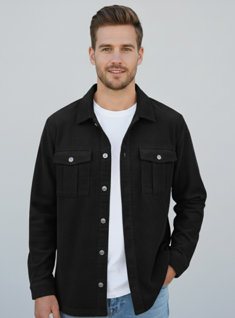 Aldo - Vintage Cordjakke til Mænd med Lange Ærmer | Retro Herrejakke i Fløjl