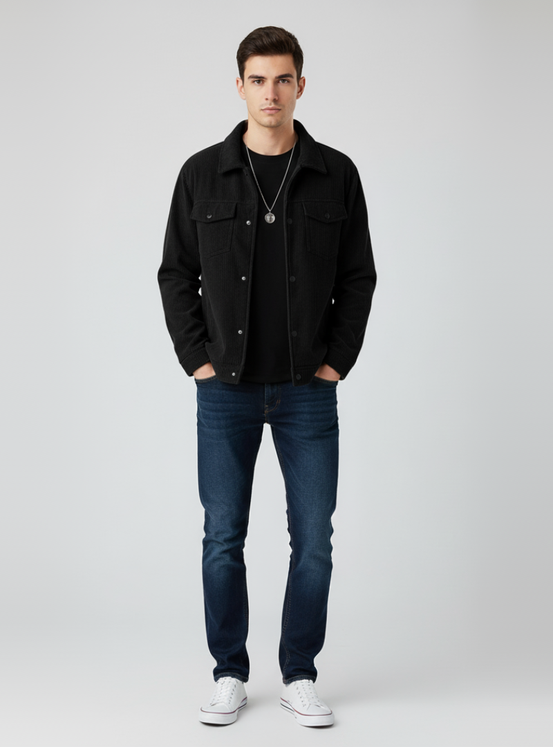 Geraldo - Stilfuld Cordjakke til Mænd | Trendy og Kvalitets Herreoverdele