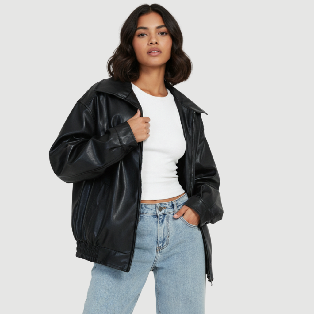 Tania - Stilfuld og afslappet læderjakke til kvinder - Ideel til modebevidste kvinder