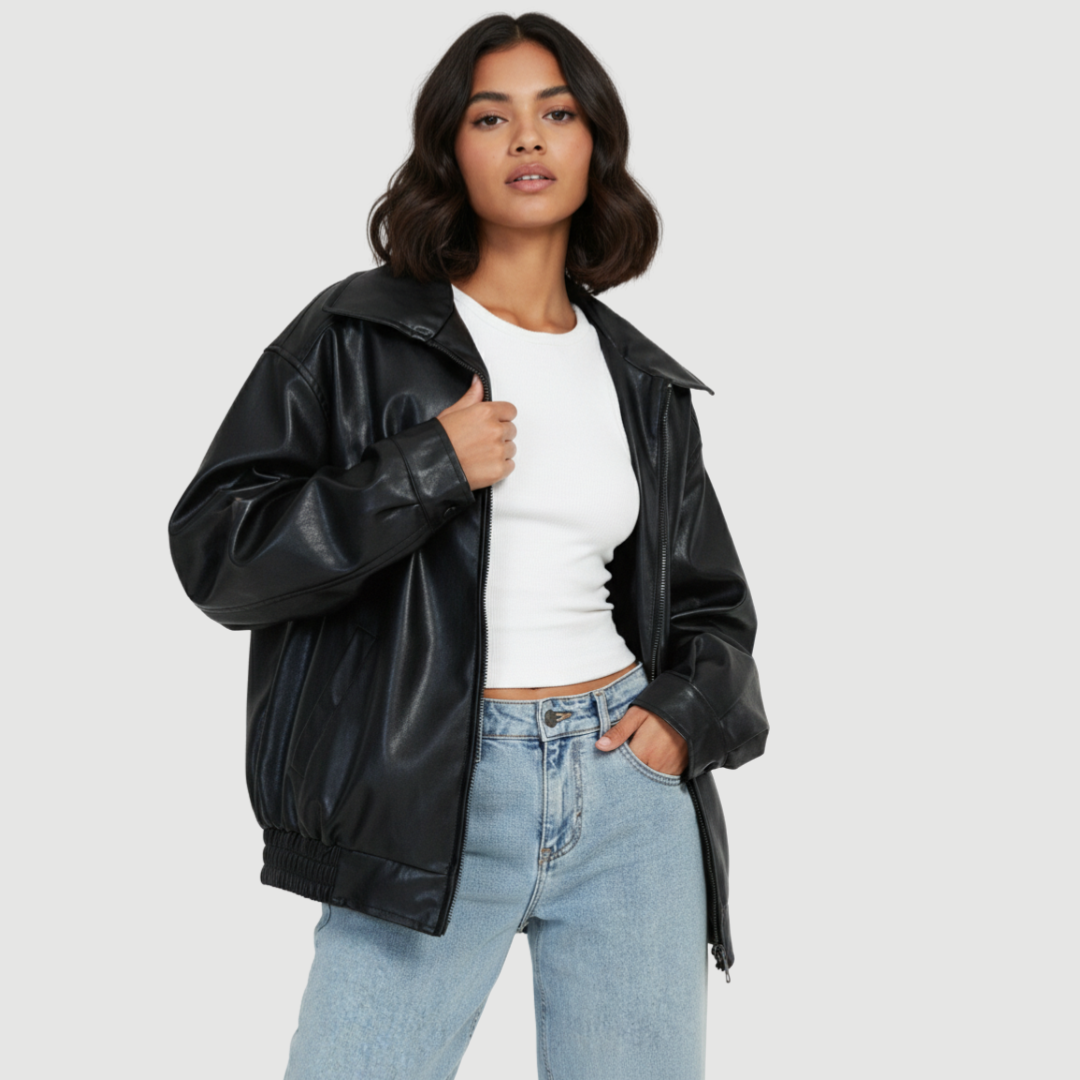 Tania - Stilfuld og afslappet læderjakke til kvinder - Ideel til modebevidste kvinder