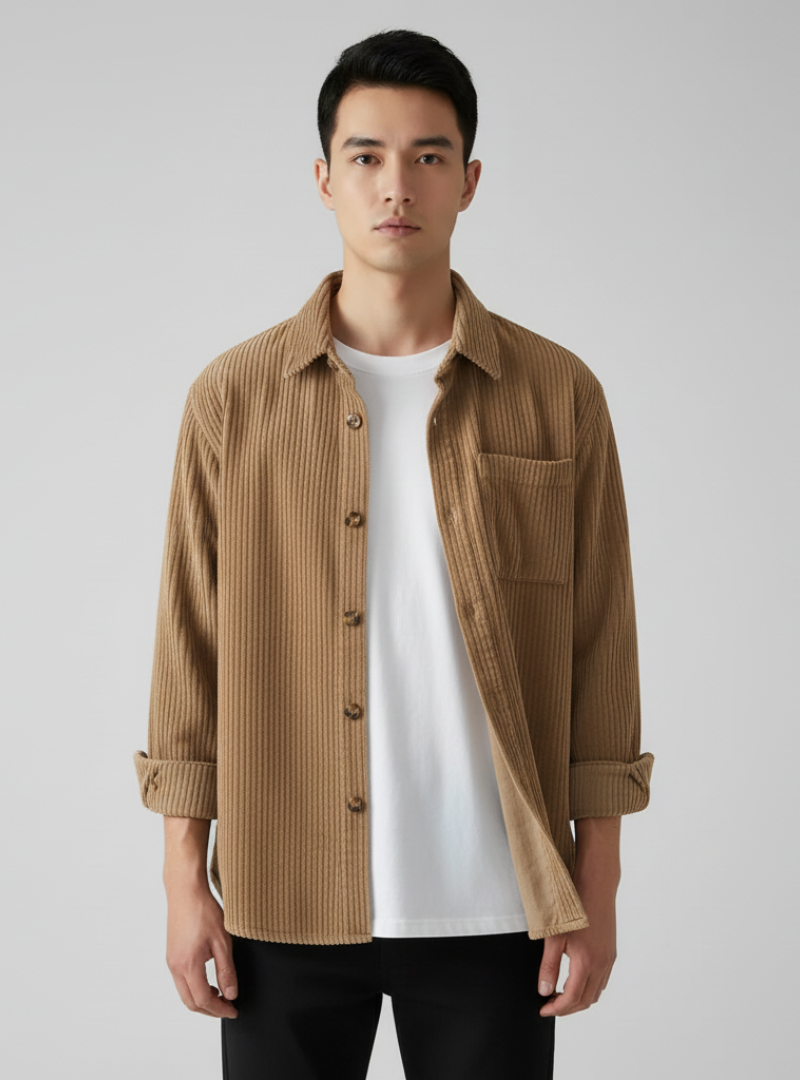 Fiorenzo - Herre Cordjakke Langærmet - Stilfuld og Moderne Fritidsjakke til Mænd