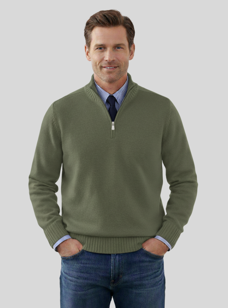 Duilio -Stilfuld Herrepullover med Halvlynlås | Komfortabel Sweater til Alle Anledninger