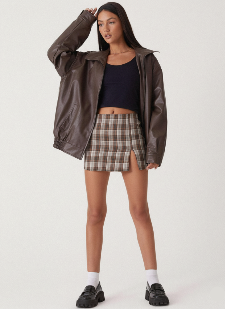 Tania - Stilfuld og afslappet læderjakke til kvinder - Ideel til modebevidste kvinder