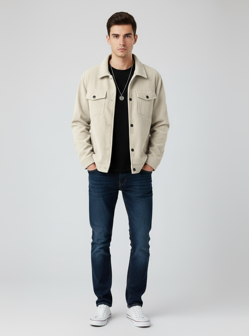 Geraldo - Stilfuld Cordjakke til Mænd | Trendy og Kvalitets Herreoverdele