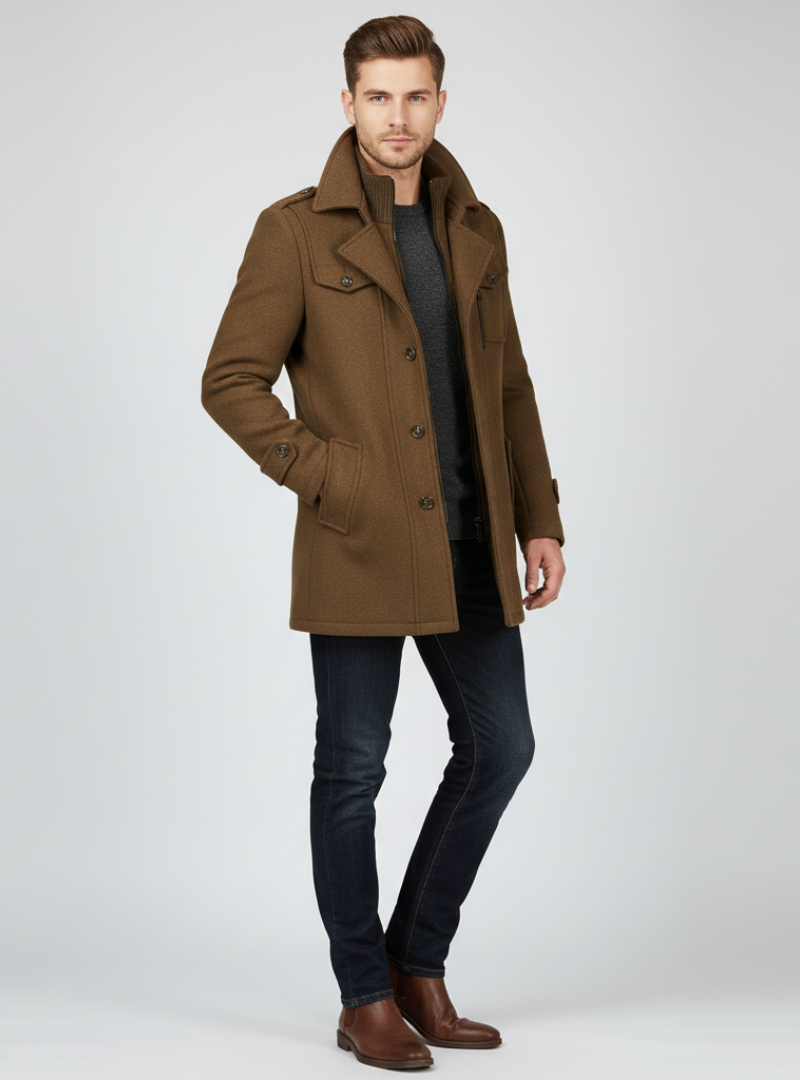 Alfeo - Stilfuld og Varm Uldblandingsfrakke til Vinter | Elegant Vinterjakke til Kvinder