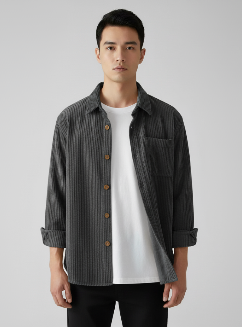 Fiorenzo - Herre Cordjakke Langærmet - Stilfuld og Moderne Fritidsjakke til Mænd