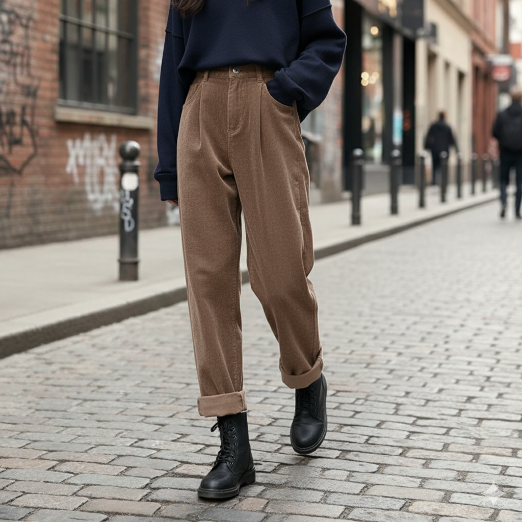 Rosalie - Komfortable Cordbukser til Kvinder | Stilfulde Damebukser i Cordstof til Fritid