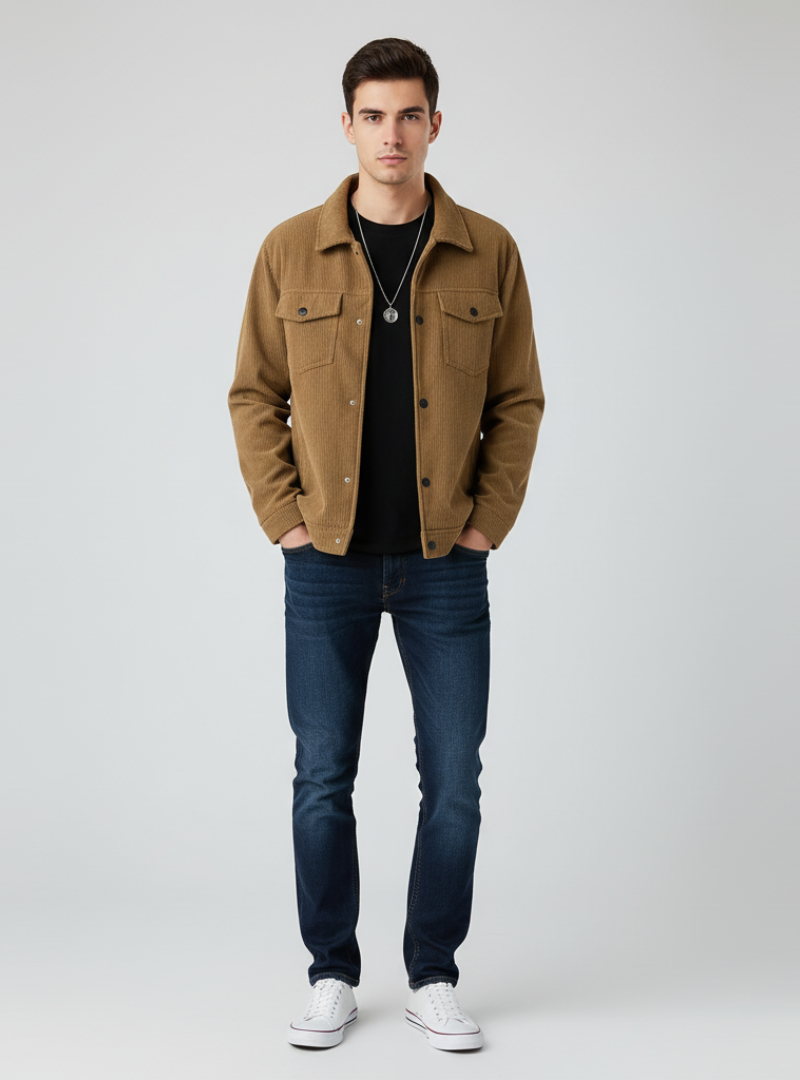 Geraldo - Stilfuld Cordjakke til Mænd | Trendy og Kvalitets Herreoverdele