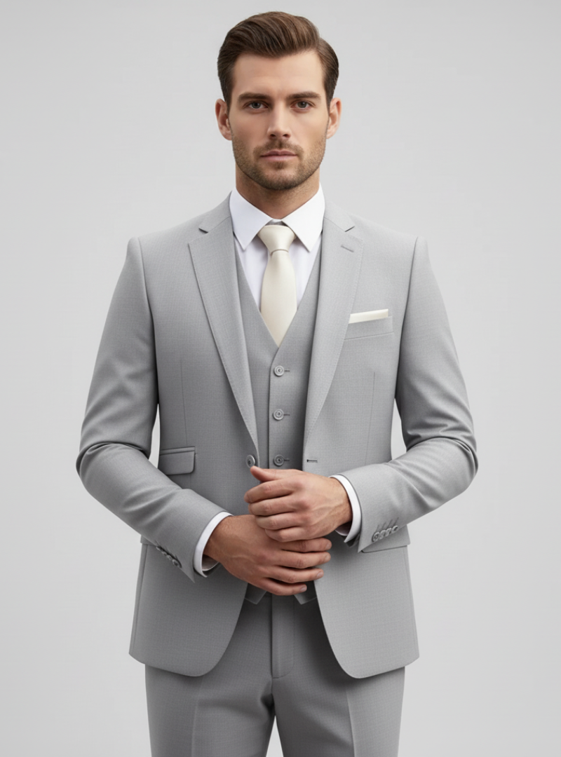 Francesco - Stilfuldt 3-delt herre jakkesæt til bryllupsgæster | Klassisk jakkesæt til mænd