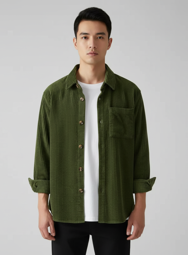 Fiorenzo - Herre Cordjakke Langærmet - Stilfuld og Moderne Fritidsjakke til Mænd