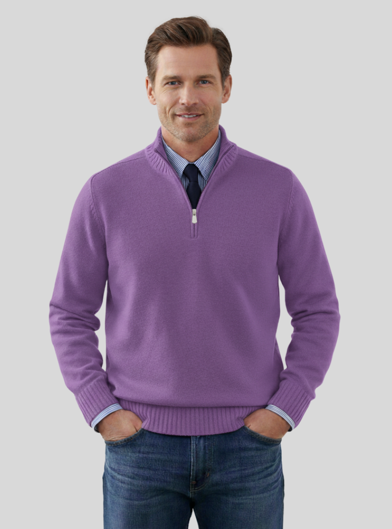 Duilio -Stilfuld Herrepullover med Halvlynlås | Komfortabel Sweater til Alle Anledninger