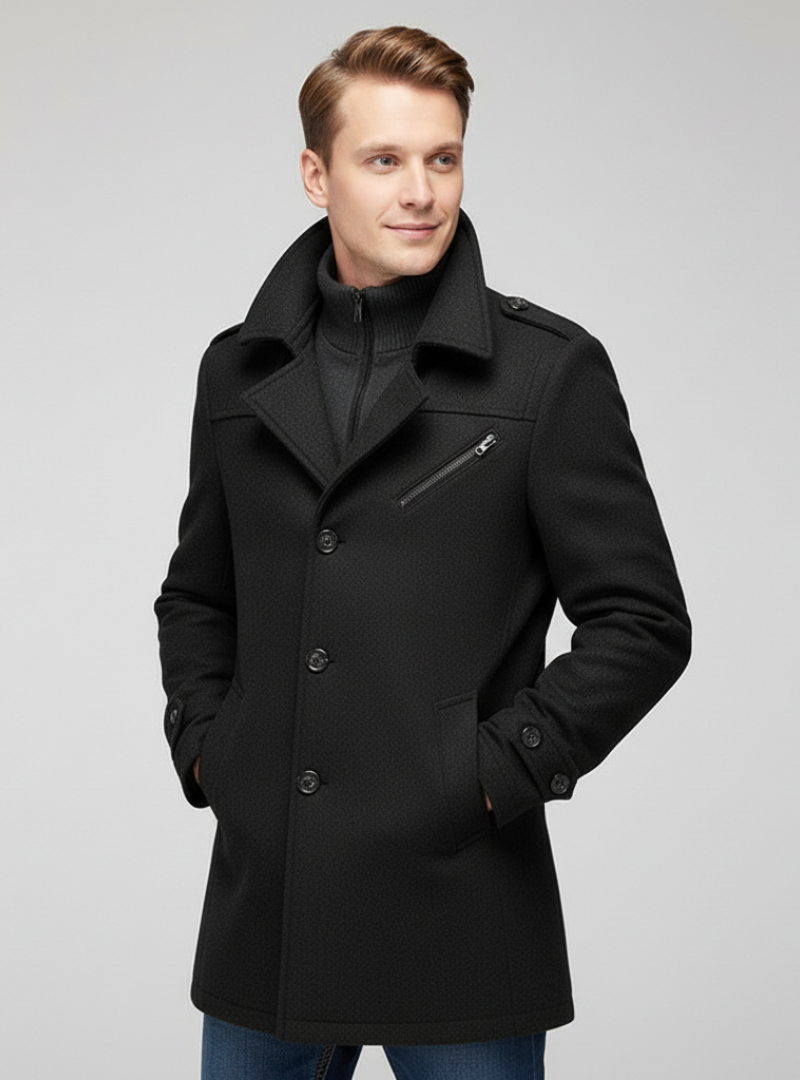 Alfeo - Stilfuld og Varm Uldblandingsfrakke til Vinter | Elegant Vinterjakke til Kvinder