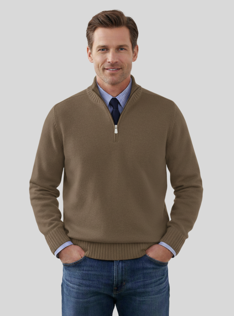 Duilio -Stilfuld Herrepullover med Halvlynlås | Komfortabel Sweater til Alle Anledninger