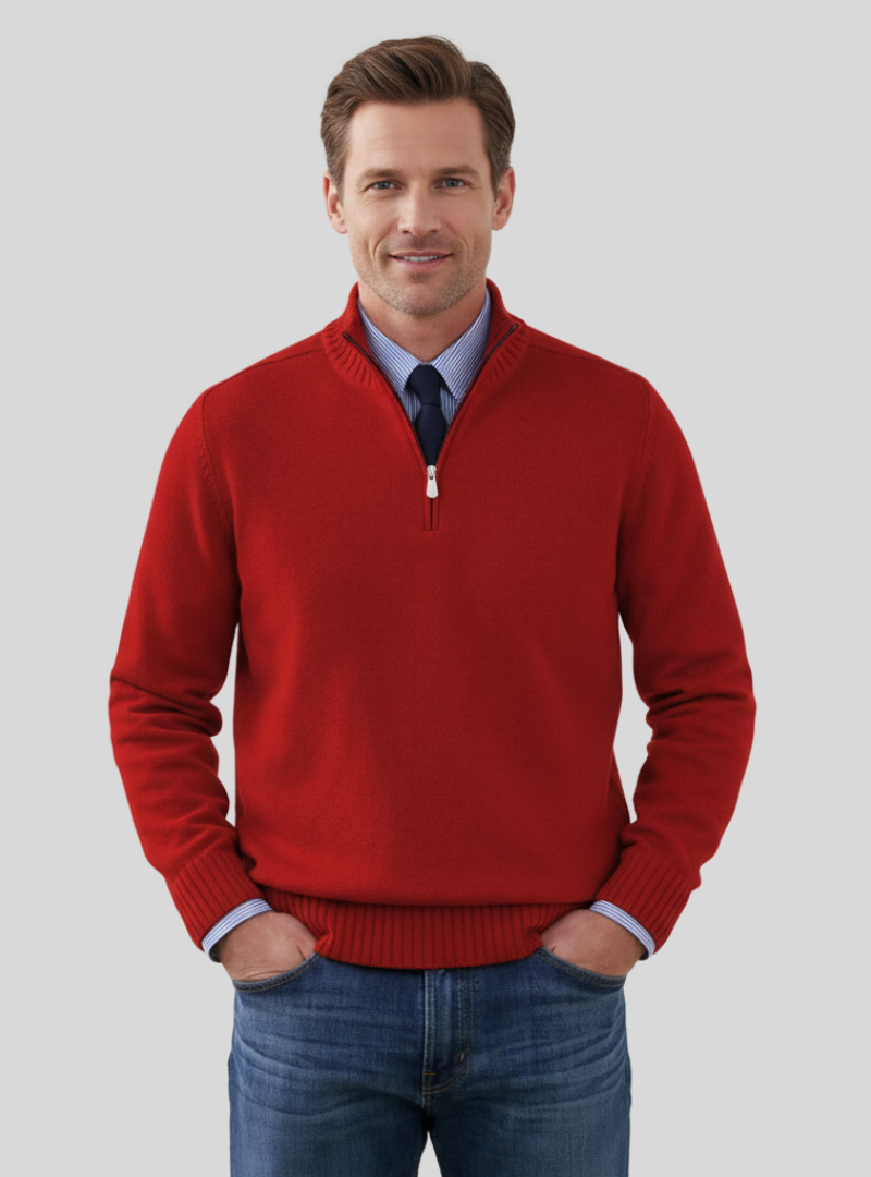 Duilio -Stilfuld Herrepullover med Halvlynlås | Komfortabel Sweater til Alle Anledninger