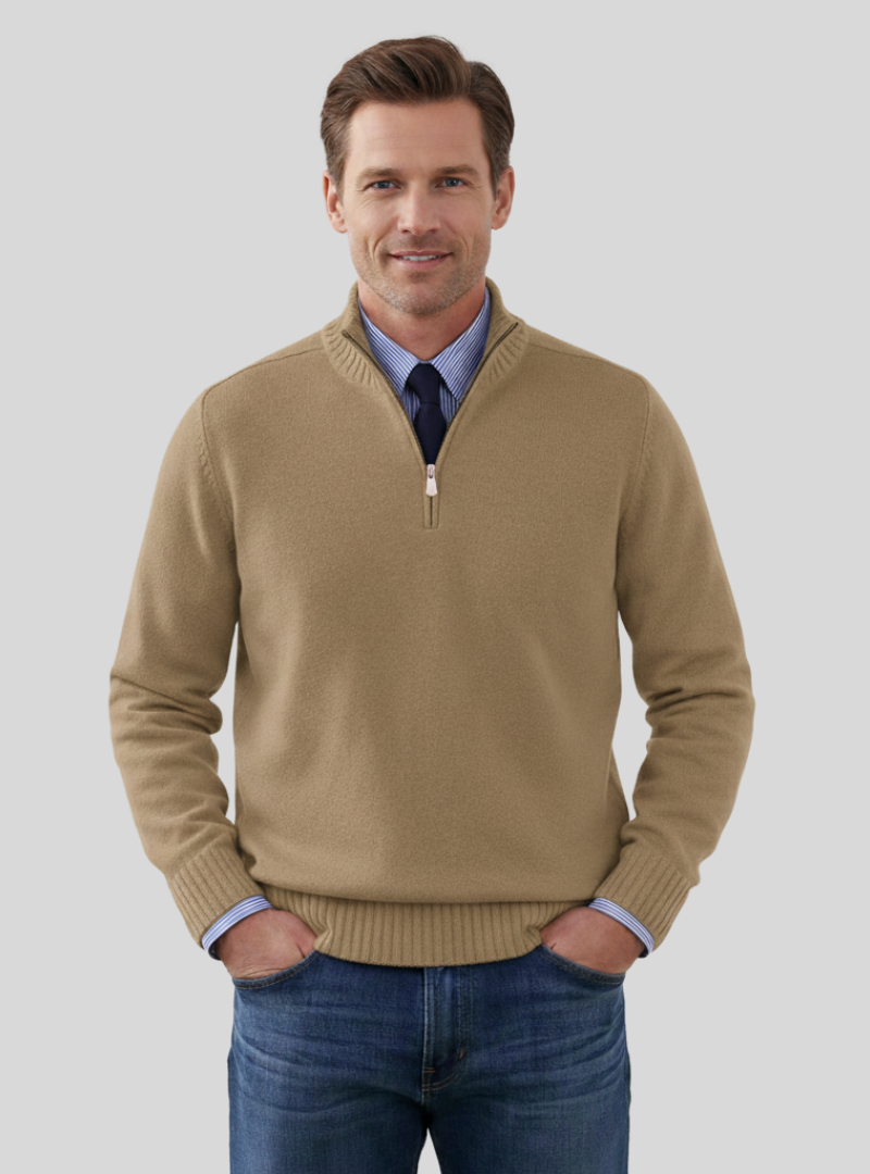 Duilio -Stilfuld Herrepullover med Halvlynlås | Komfortabel Sweater til Alle Anledninger