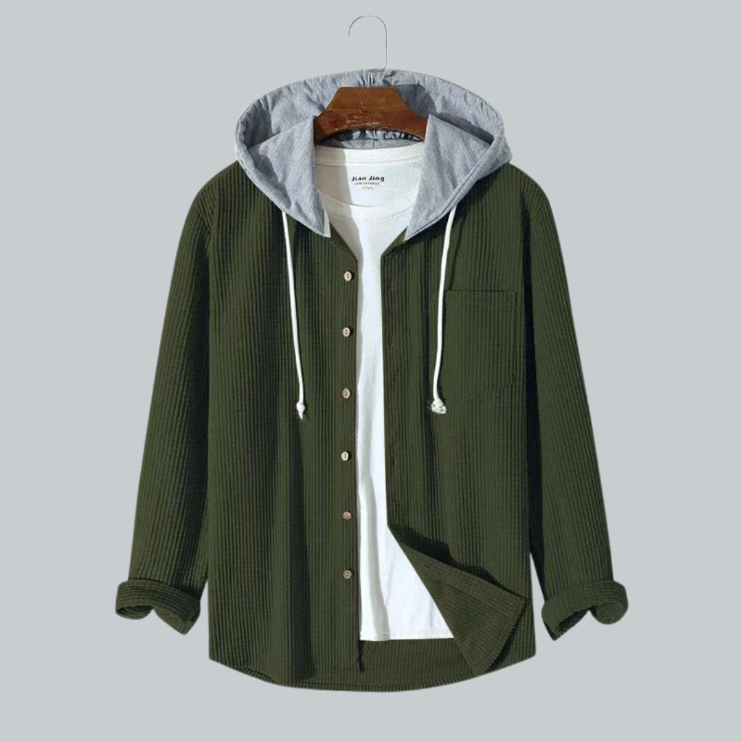 Sergio - Stilet Herre Cordjakke med Hætte | Eksklusivt Herretøj Online