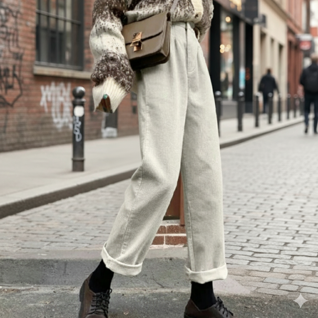 Rosalie - Komfortable Cordbukser til Kvinder | Stilfulde Damebukser i Cordstof til Fritid