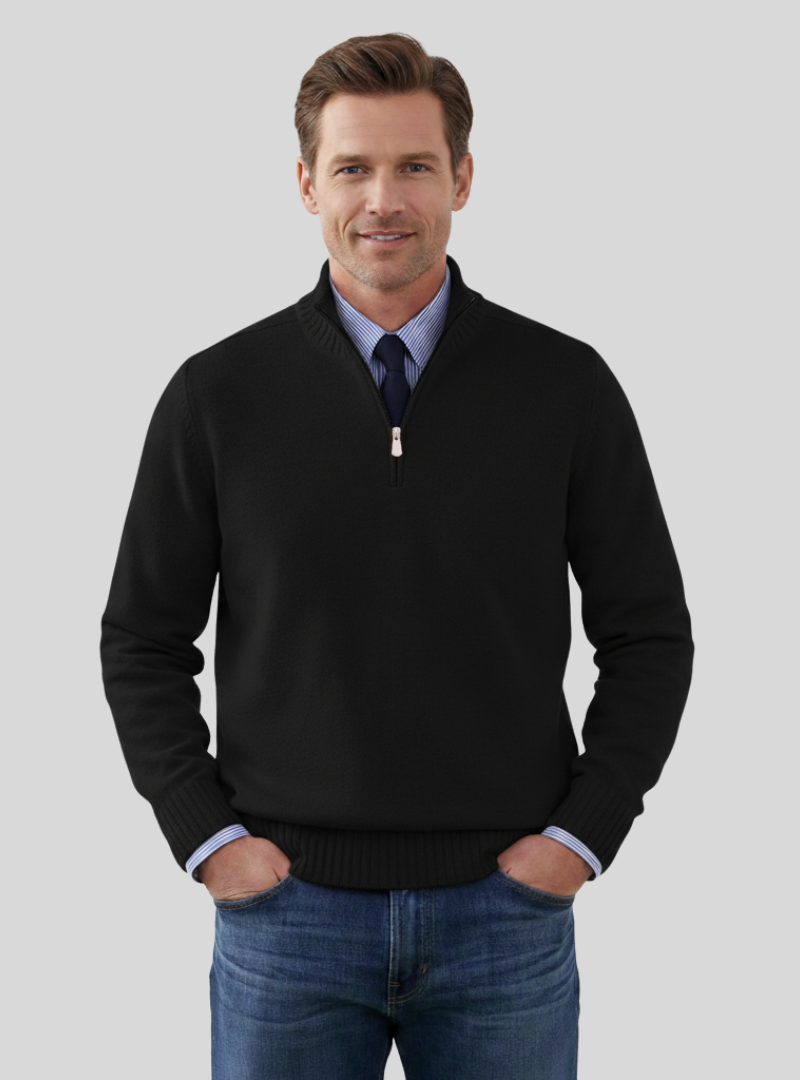 Duilio -Stilfuld Herrepullover med Halvlynlås | Komfortabel Sweater til Alle Anledninger