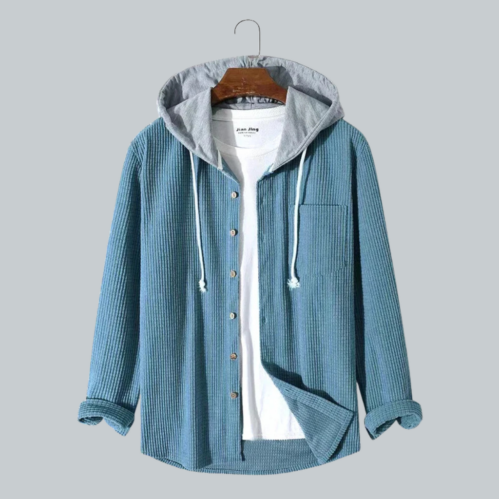 Sergio - Stilet Herre Cordjakke med Hætte | Eksklusivt Herretøj Online