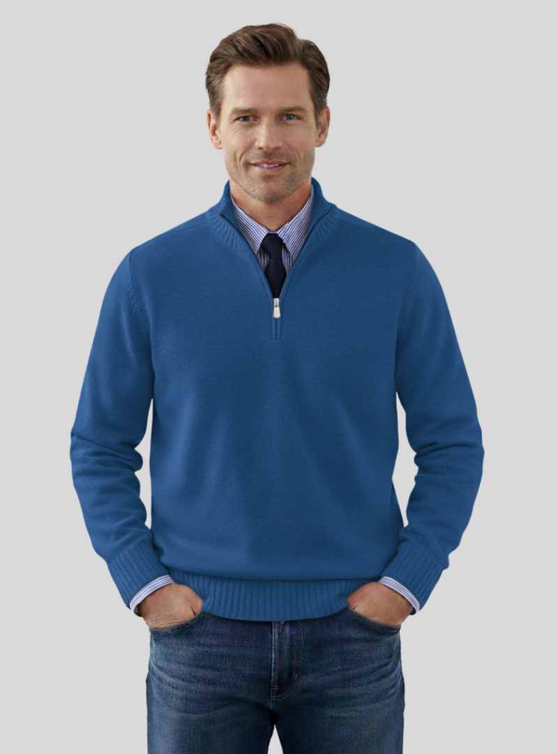 Duilio -Stilfuld Herrepullover med Halvlynlås | Komfortabel Sweater til Alle Anledninger