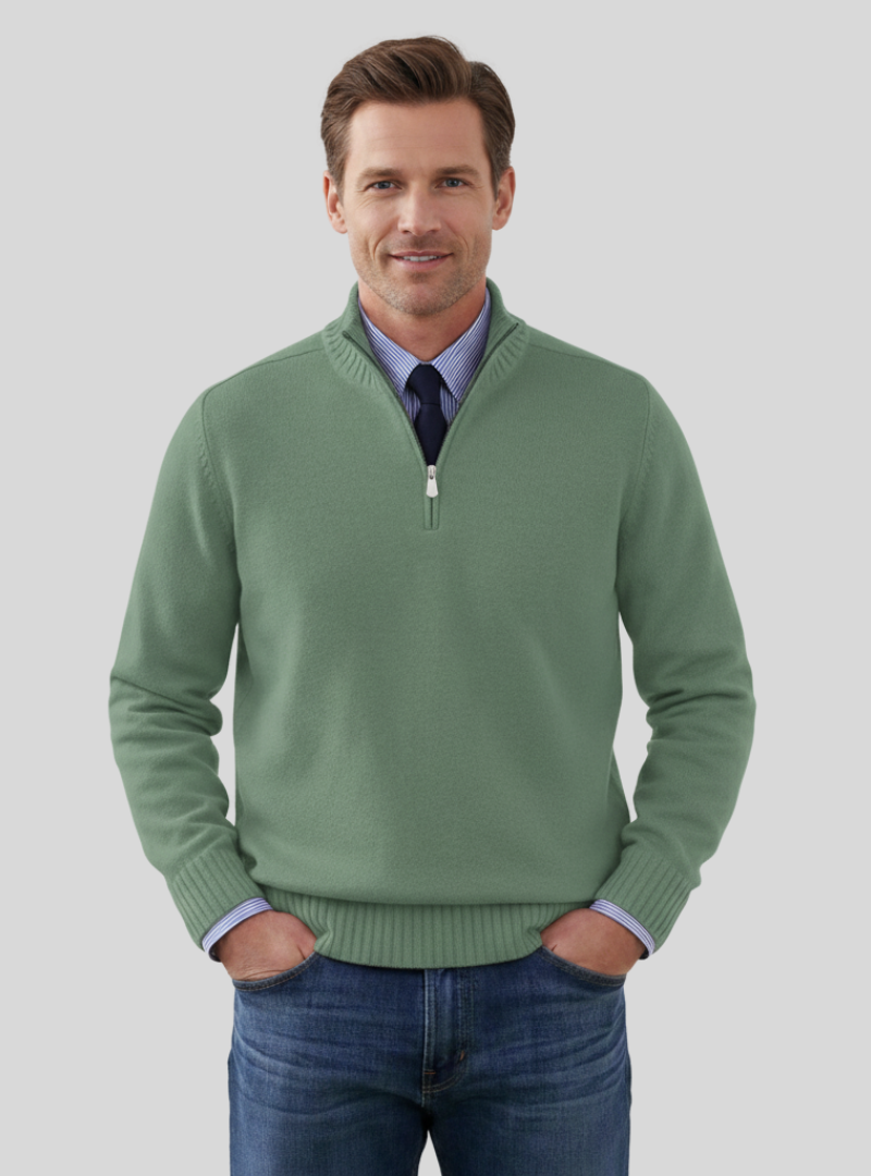 Duilio -Stilfuld Herrepullover med Halvlynlås | Komfortabel Sweater til Alle Anledninger